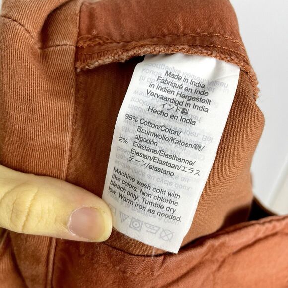 Madewell Pleated Baggy Wide Leg High Rise Flowy Pant Burnt Orange Women's Size 4 - Picture 9 of 11